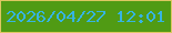 文字の大きさ：4、枠の色：ddc761、背景の色：509b14、文字の色：36b4e2 無料ブログパーツのブログ時計