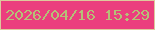 文字の大きさ：5、枠の色：ddc99d、背景の色：eb3e7e、文字の色：b5c077 無料ブログパーツのブログ時計
