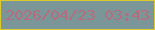文字の大きさ：4、枠の色：ddcb2d、背景の色：7a9699、文字の色：b56d7c 無料ブログパーツのブログ時計