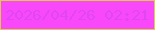 文字の大きさ：1、枠の色：ddcb42、背景の色：f848f9、文字の色：df47f3 無料ブログパーツのブログ時計