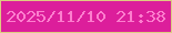 文字の大きさ：4、枠の色：ddcb81、背景の色：dc1e9b、文字の色：fc7ece 無料ブログパーツのブログ時計