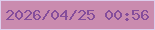 文字の大きさ：4、枠の色：ddcdec、背景の色：ca8baf、文字の色：864d9b 無料ブログパーツのブログ時計