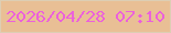 文字の大きさ：5、枠の色：ddceb3、背景の色：e9bf95、文字の色：ec61db 無料ブログパーツのブログ時計