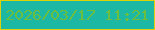 文字の大きさ：5、枠の色：ddd109、背景の色：1cb8a3、文字の色：6abe40 無料ブログパーツのブログ時計