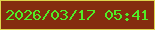 文字の大きさ：4、枠の色：ddd44d、背景の色：842c0f、文字の色：51ed26 無料ブログパーツのブログ時計