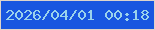 文字の大きさ：1、枠の色：ddd4cb、背景の色：1856e0、文字の色：9bd2ec 無料ブログパーツのブログ時計