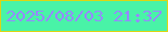 文字の大きさ：5、枠の色：ddd513、背景の色：49f3a7、文字の色：9689ff 無料ブログパーツのブログ時計