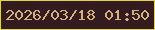 文字の大きさ：1、枠の色：ddd648、背景の色：331b1f、文字の色：d3b17e 無料ブログパーツのブログ時計