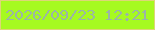 文字の大きさ：1、枠の色：ddd677、背景の色：a6fa20、文字の色：9bb5a6 無料ブログパーツのブログ時計