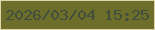 文字の大きさ：1、枠の色：ddd6ad、背景の色：6d6e29、文字の色：414d3d 無料ブログパーツのブログ時計