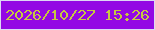 文字の大きさ：2、枠の色：ddd7f4、背景の色：9309e4、文字の色：c6c840 無料ブログパーツのブログ時計