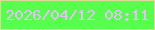 文字の大きさ：2、枠の色：ddd997、背景の色：58fe4d、文字の色：e9bff9 無料ブログパーツのブログ時計
