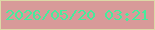 文字の大きさ：5、枠の色：ddd9a7、背景の色：d89a99、文字の色：46ec9c 無料ブログパーツのブログ時計