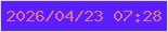 文字の大きさ：4、枠の色：dddcc8、背景の色：5a1efa、文字の色：db6e99 無料ブログパーツのブログ時計