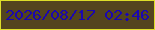 文字の大きさ：2、枠の色：ddde29、背景の色：53441e、文字の色：1b07af 無料ブログパーツのブログ時計