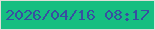 文字の大きさ：1、枠の色：dddfd9、背景の色：15be81、文字の色：384ea1 無料ブログパーツのブログ時計