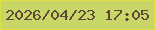 文字の大きさ：4、枠の色：dde041、背景の色：c7d666、文字の色：5d4835 無料ブログパーツのブログ時計