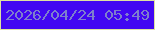 文字の大きさ：3、枠の色：dde1a1、背景の色：4107f2、文字の色：7e7ecc 無料ブログパーツのブログ時計