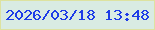 文字の大きさ：2、枠の色：dde2a0、背景の色：d9ebe3、文字の色：1e3ce7 無料ブログパーツのブログ時計