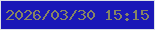 文字の大きさ：3、枠の色：dde3e7、背景の色：1a18b7、文字の色：878463 無料ブログパーツのブログ時計