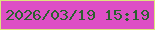 文字の大きさ：4、枠の色：dde57d、背景の色：dd4fc5、文字の色：2a612e 無料ブログパーツのブログ時計