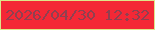 文字の大きさ：3、枠の色：dde68a、背景の色：f42836、文字の色：904050 無料ブログパーツのブログ時計