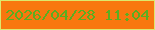文字の大きさ：2、枠の色：dde86c、背景の色：f8770f、文字の色：5bae21 無料ブログパーツのブログ時計