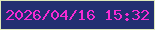文字の大きさ：4、枠の色：dde8ba、背景の色：222e72、文字の色：f62bd3 無料ブログパーツのブログ時計