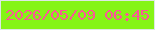 文字の大きさ：4、枠の色：dde8e4、背景の色：85f416、文字の色：fc5797 無料ブログパーツのブログ時計