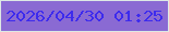 文字の大きさ：4、枠の色：dde8e5、背景の色：8a6ad3、文字の色：3d2bed 無料ブログパーツのブログ時計