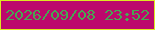 文字の大きさ：5、枠の色：dde921、背景の色：bc096c、文字の色：47a752 無料ブログパーツのブログ時計