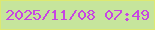 文字の大きさ：3、枠の色：dde970、背景の色：c6e59c、文字の色：c746e2 無料ブログパーツのブログ時計