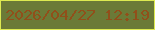 文字の大きさ：1、枠の色：ddea51、背景の色：6b7a37、文字の色：914f1a 無料ブログパーツのブログ時計