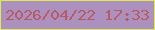 文字の大きさ：3、枠の色：ddea56、背景の色：ac91bf、文字の色：b75a66 無料ブログパーツのブログ時計