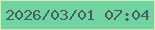 文字の大きさ：2、枠の色：ddeaa9、背景の色：70d3a2、文字の色：49605a 無料ブログパーツのブログ時計