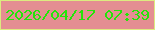 文字の大きさ：5、枠の色：ddeb80、背景の色：e48e92、文字の色：24e509 無料ブログパーツのブログ時計