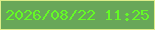 文字の大きさ：4、枠の色：dded8a、背景の色：68a759、文字の色：64fa26 無料ブログパーツのブログ時計
