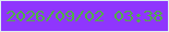 文字の大きさ：5、枠の色：ddeef0、背景の色：8f36fd、文字の色：50ae49 無料ブログパーツのブログ時計