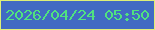 文字の大きさ：2、枠の色：ddef78、背景の色：416ac3、文字の色：50e27f 無料ブログパーツのブログ時計