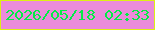 文字の大きさ：1、枠の色：ddf014、背景の色：eb8bda、文字の色：03ec46 無料ブログパーツのブログ時計