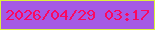 文字の大きさ：2、枠の色：ddf23b、背景の色：a559e5、文字の色：fc0860 無料ブログパーツのブログ時計