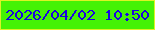 文字の大きさ：2、枠の色：ddf325、背景の色：45f205、文字の色：1a04e1 無料ブログパーツのブログ時計