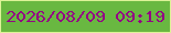 文字の大きさ：4、枠の色：ddf397、背景の色：69b841、文字の色：940484 無料ブログパーツのブログ時計