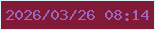 文字の大きさ：5、枠の色：ddf4f6、背景の色：811a37、文字の色：9e67bf 無料ブログパーツのブログ時計