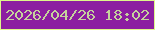 文字の大きさ：1、枠の色：ddf68b、背景の色：8c1ea1、文字の色：c5d29c 無料ブログパーツのブログ時計