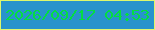 文字の大きさ：3、枠の色：ddf76d、背景の色：2893cc、文字の色：04de41 無料ブログパーツのブログ時計