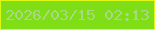 文字の大きさ：1、枠の色：ddf814、背景の色：7fde15、文字の色：a9d887 無料ブログパーツのブログ時計