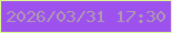 文字の大きさ：1、枠の色：ddfa8f、背景の色：9e52ed、文字の色：ae98b2 無料ブログパーツのブログ時計