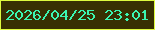 文字の大きさ：4、枠の色：ddfb3e、背景の色：373002、文字の色：3bf6b1 無料ブログパーツのブログ時計