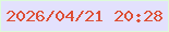 文字の大きさ：4、枠の色：ddfbd9、背景の色：e3e1fd、文字の色：dd4e35 無料ブログパーツのブログ時計